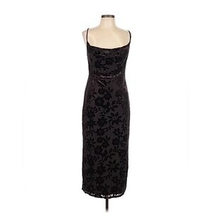 Taylor Black Floral Velvet Dress